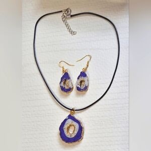 Geode Style Earrings And Necklace